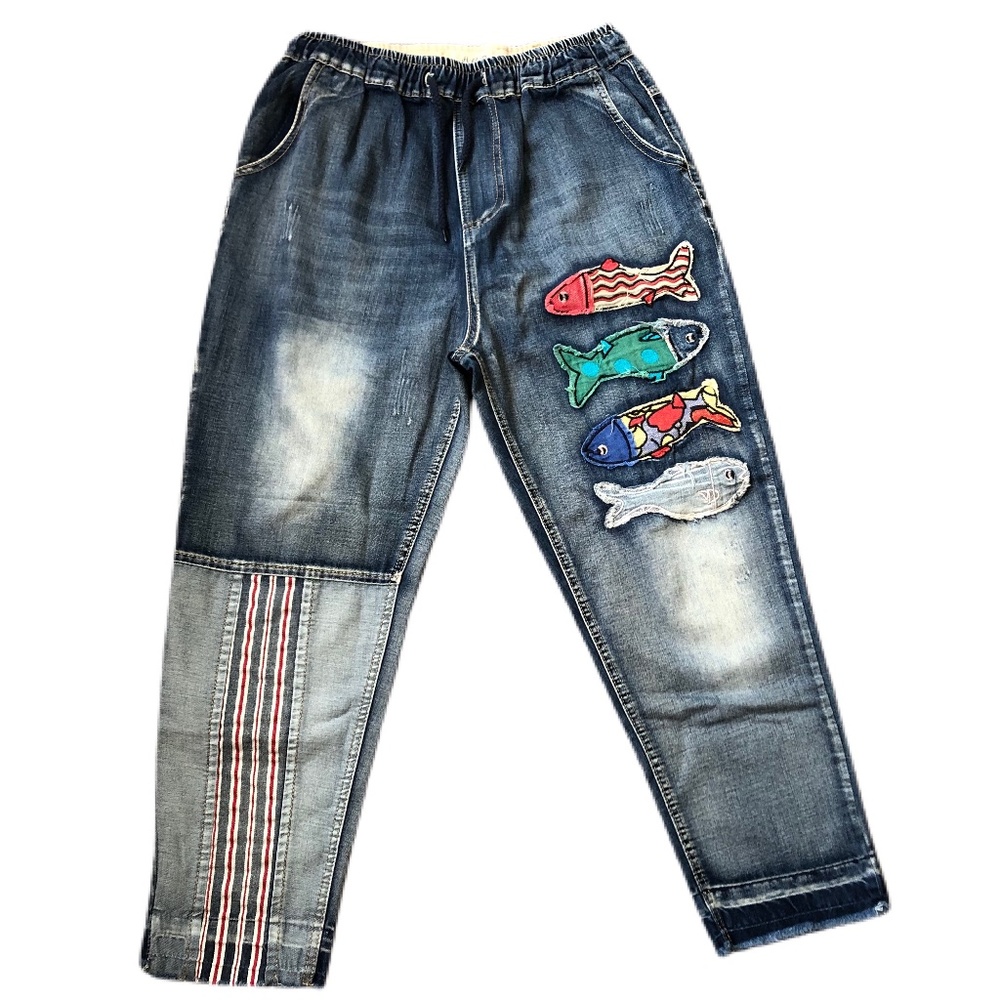 HCP Denim Jeans Elastic Waistband